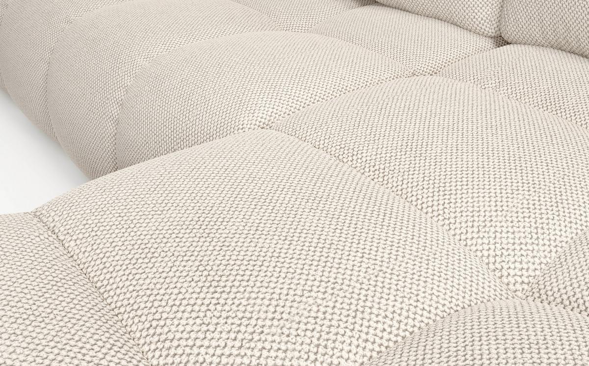 ECKSOFA L Form Hosio Beige 286/177/88 cm Rechts mit Schlaffunktion - Beige/Schwarz, Kunststoff/Textil (286/177cm) - AX Living