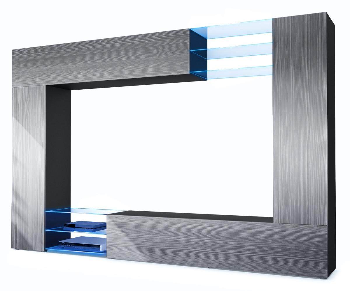 WOHNWAND Mirage Front in Avola-Anthrazit - Anthrazit, Holzwerkstoff (262/182.5/39cm) - Vladon