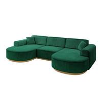 WOHNLANDSCHAFT MARI-U1-v2 - 303x171x83 cm Grün Velours - Grün, Holzwerkstoff/Textil (303/83/171cm) - ALTDECOR