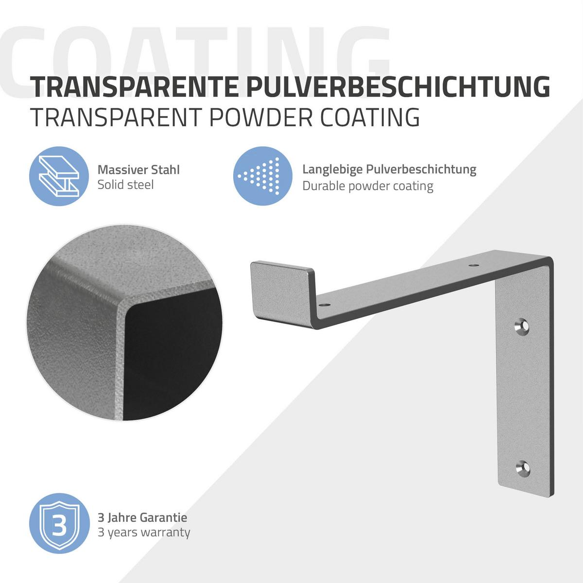 REGALHALTERUNG - Grau, Metall (4/14.5/20cm) - ML-DESIGN