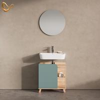 BADMÖBEL-SET Marano Blau-Grau 2 Teile - Blaugrau, Holzwerkstoff (35/65/60cm) - Livinity®
