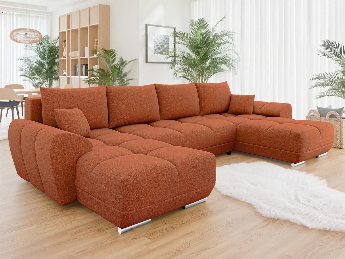 WOHNLANDSCHAFT Logo U - Braun, Holz/Kunststoff (362/85/183cm) - MIRJAN24