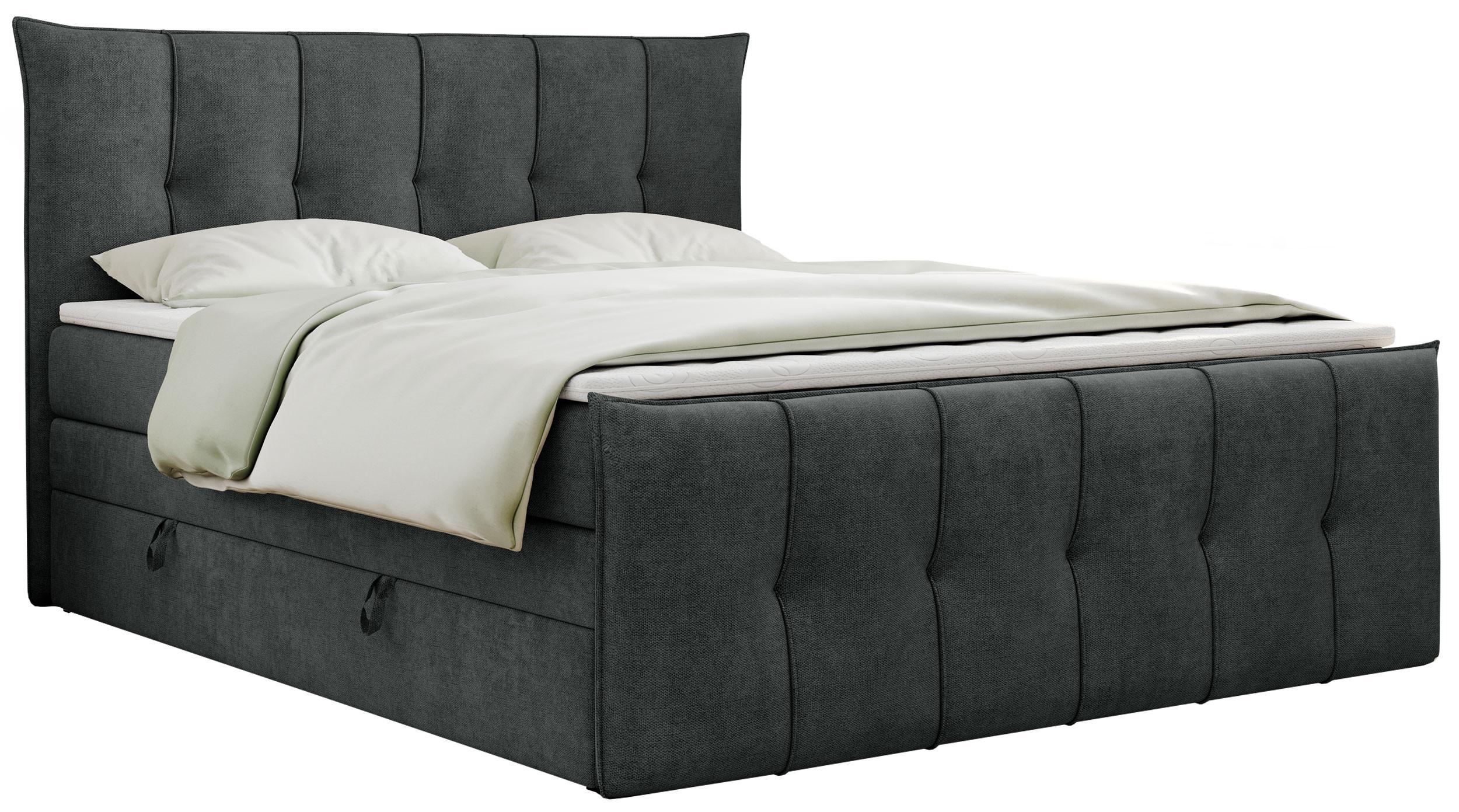 BOXSPRINGBETT PREMIUM 11 KING 120/200 Dunkelgrau Struktur - H4 - Dunkelgrau, Holz/Textil (120/200cm) - MKS