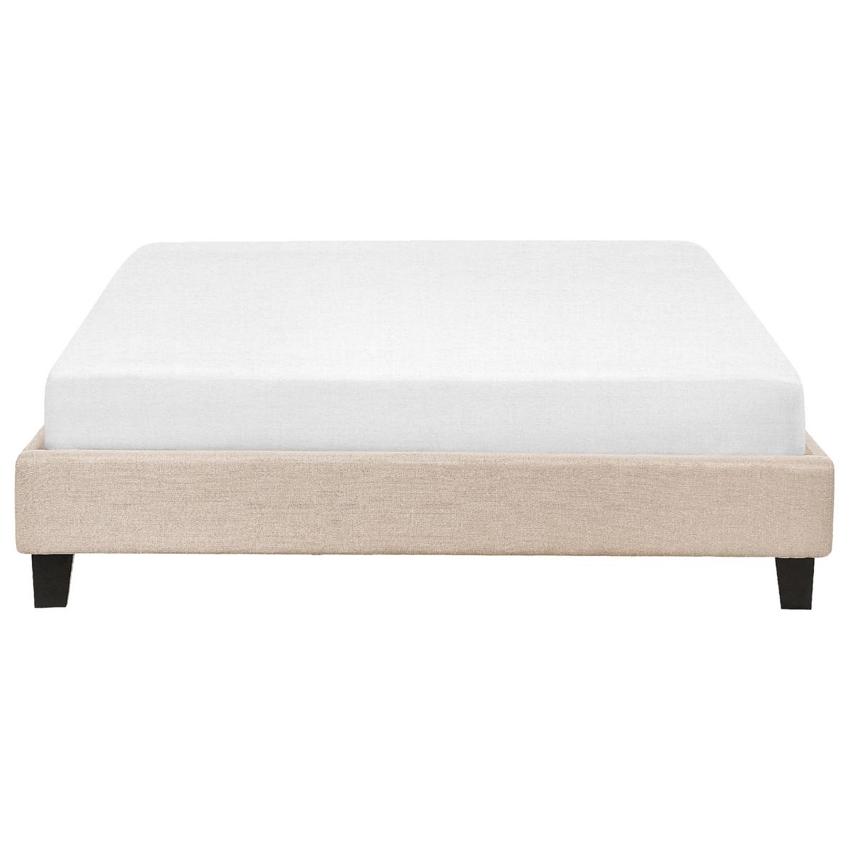 POLSTERBETT mit Lattenrost 140x200 cm Beige Roanne - Beige, Textil (140/200cm) - Beliani