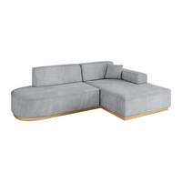 ECKSOFA Ottomane Rechts IREA-L1-v2 - 232x165x80 cm Grau - Titanfarben, Holzwerkstoff/Textil (232/165cm) - ALTDECOR