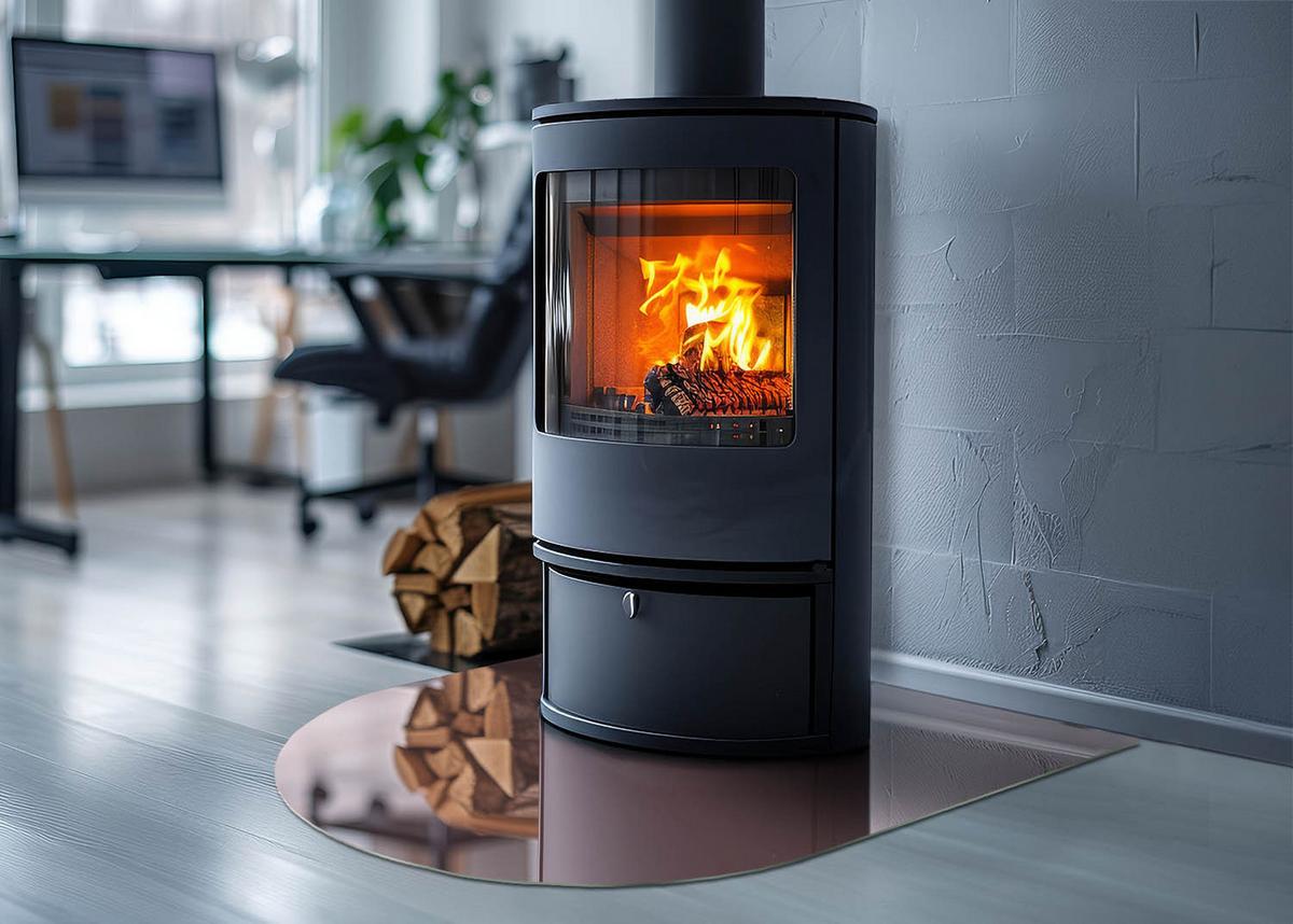 GLASPLATTE für Kamin 80x70 cm - Pink, Glas (80/70/0.4cm) - TULUP