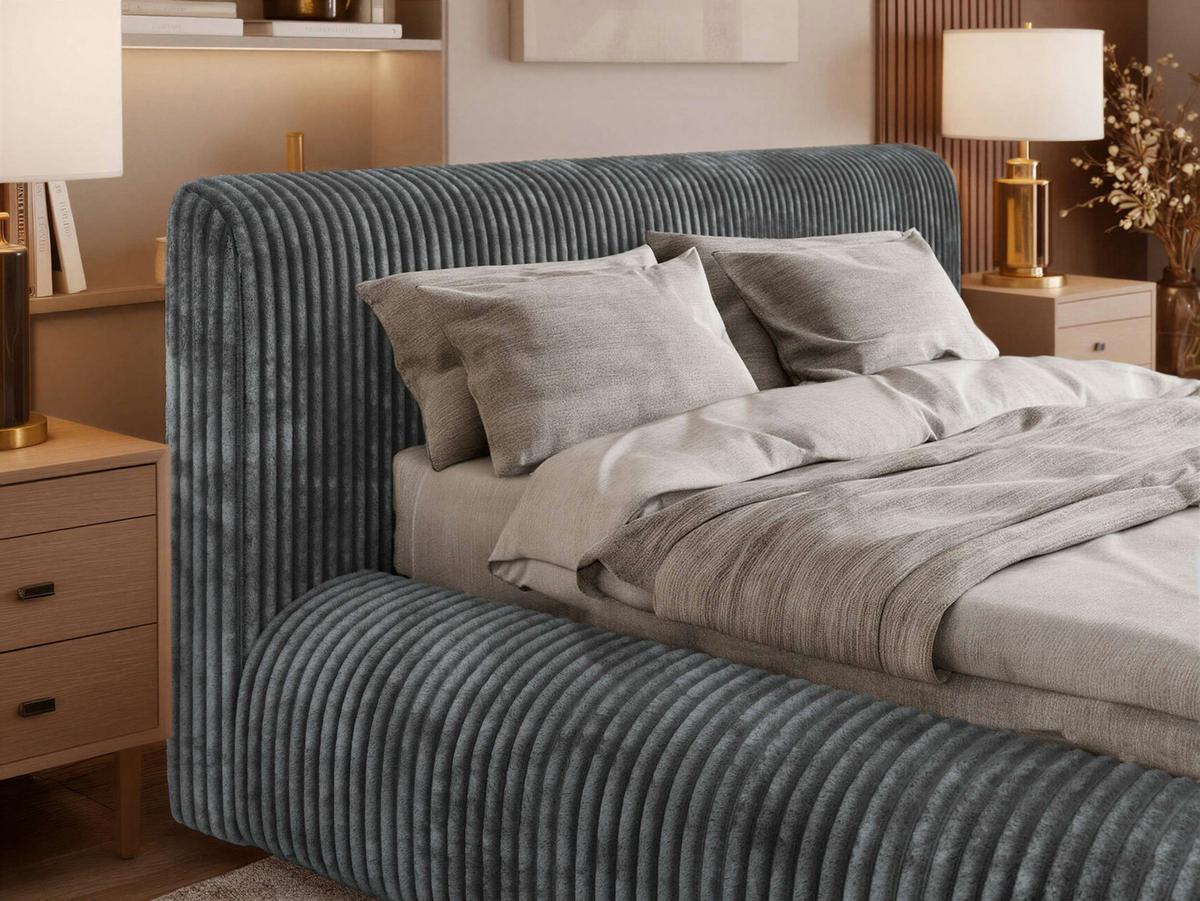 POLSTERBETT TILBEA CLASSIC 140/200 - Grau Cordstoff - Pocket-Matratze - Grau, Textil (140/200cm) - MKS
