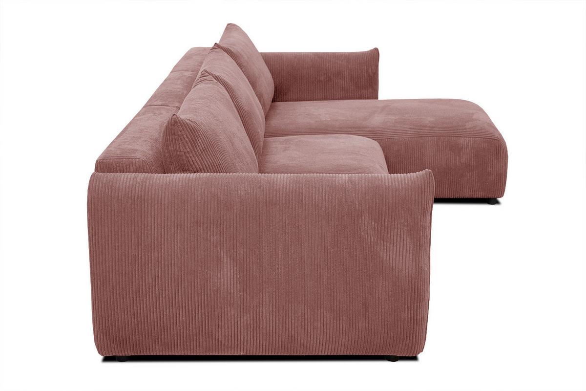 ECKSOFA TAUER 5-Sitzer, altrosa - Altrosa/Schwarz, Holzwerkstoff/Kunststoff (294/173cm) - Wozimo