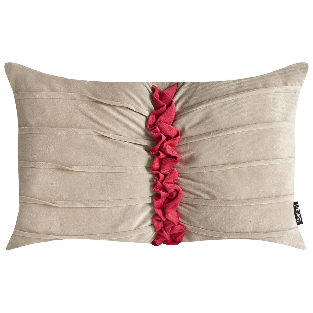 DEKOKISSEN 2er-Set Taupe 50/30 cm Belle - Taupe, Textil (50/30cm) - Beliani