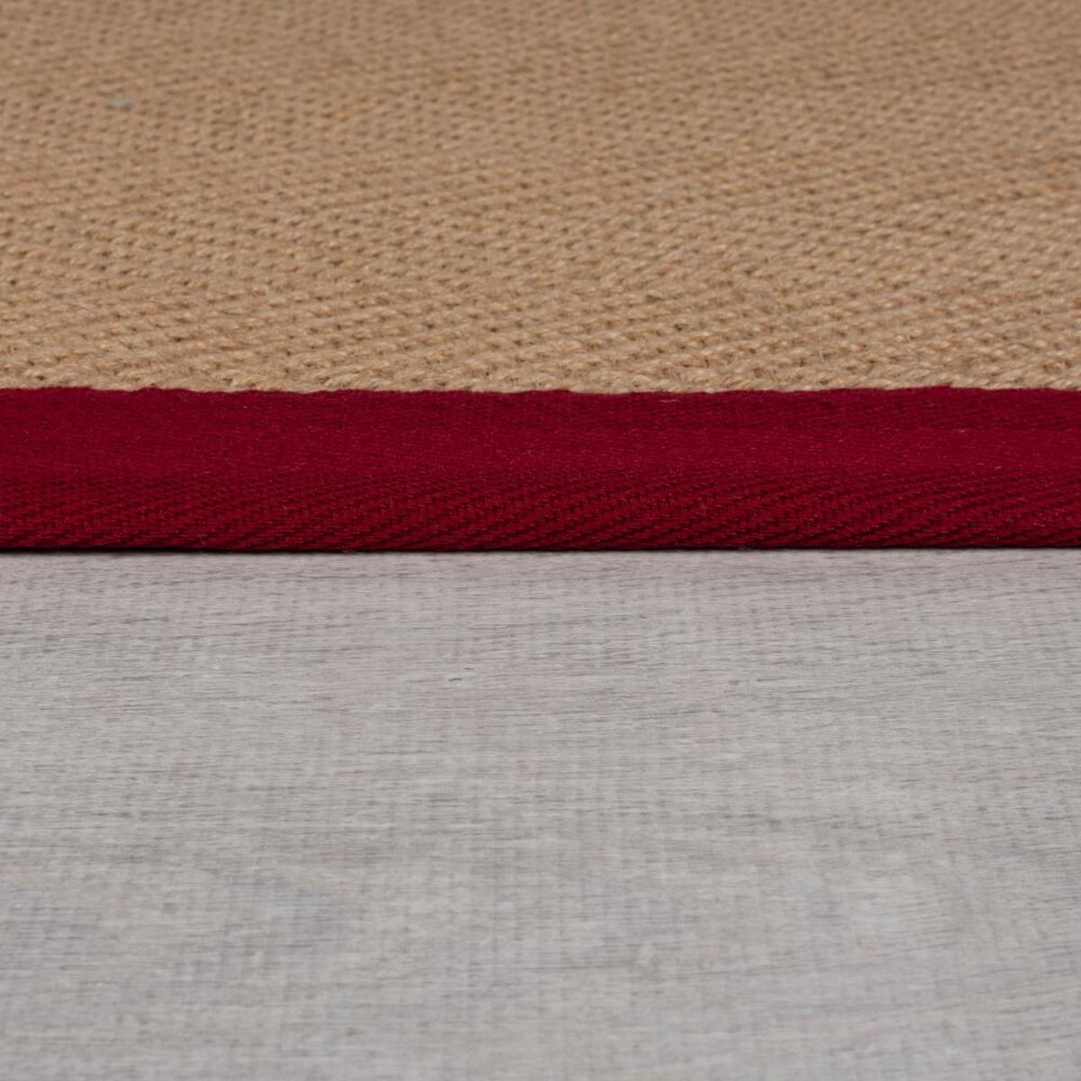 JUTETEPPICH TRENT, geometrisch, Rot, 120 x 170 cm - Rot/Naturfarben, Textil (120/170cm) - KADIMA DESIGN