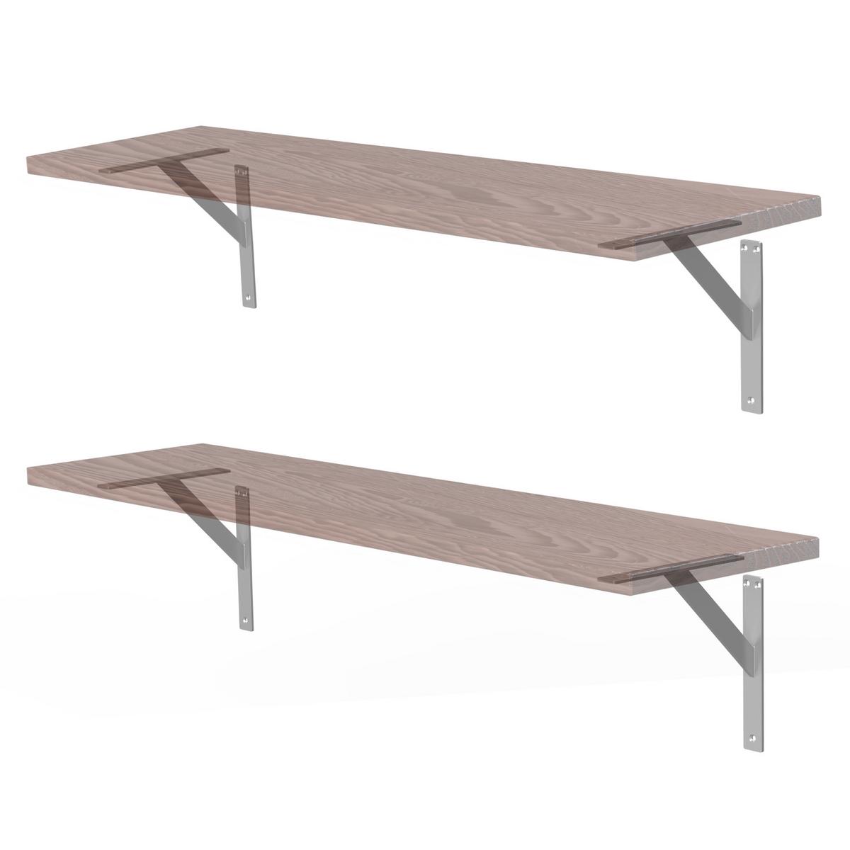 REGALTRÄGER 2er Set - Silberfarben, Metall (24/24/3cm) - ML-DESIGN