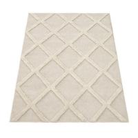 HOCHFLORTEPPICH, mit Rautenmuster, aus Polypropylen, Creme, 80 x 150 cm - Beige, Textil (150/80cm) - KADIMA DESIGN