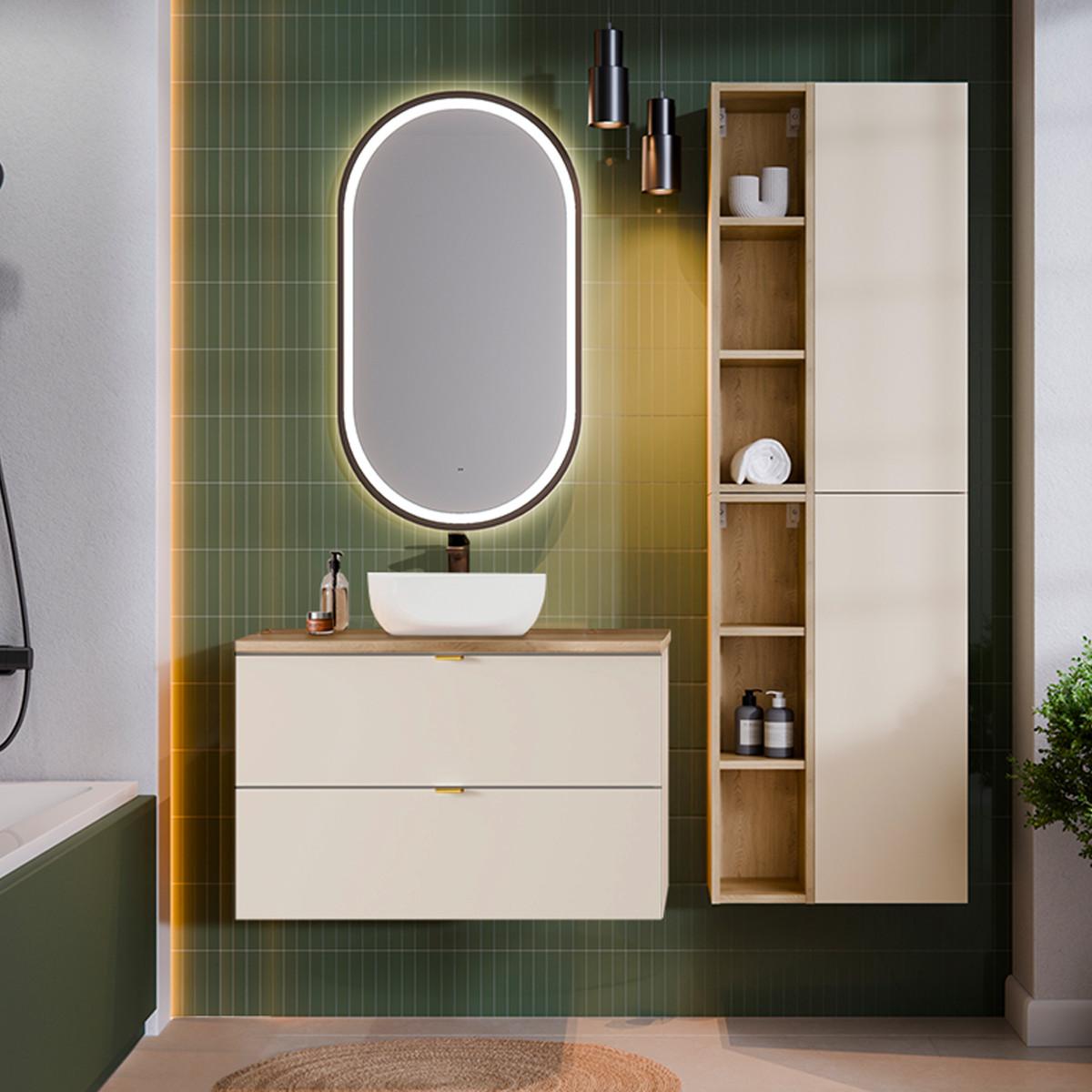 WASCHTISCH 80.6cm Azel Kaschmir - Beige, Holzwerkstoff (80.6/52/46cm) - Petits-meubles