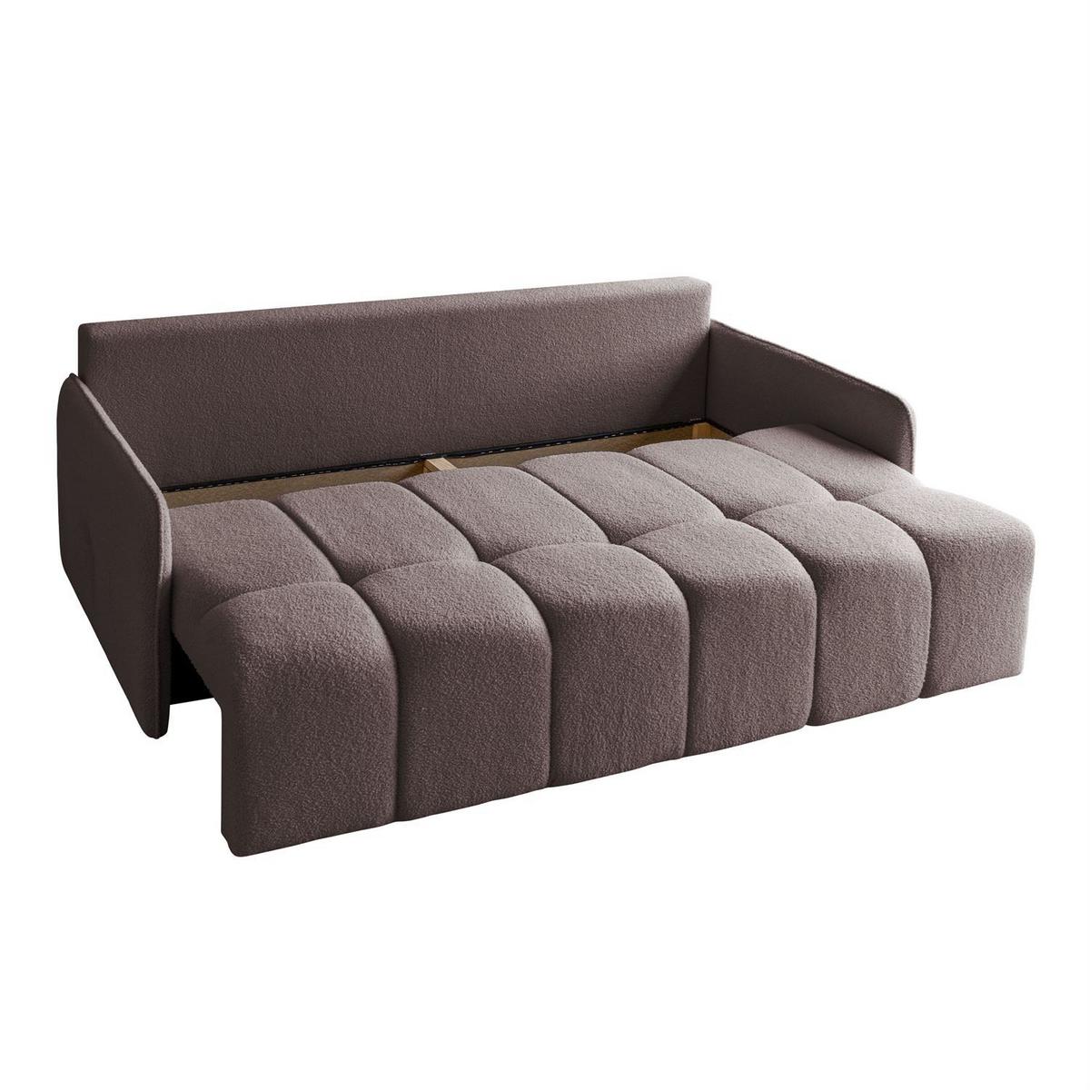 SCHLAFSOFA Morena, zweisitzig, mit Schlaffunktion, Quelle 21 - Braun, Textil (207/90/90cm) - Lookway