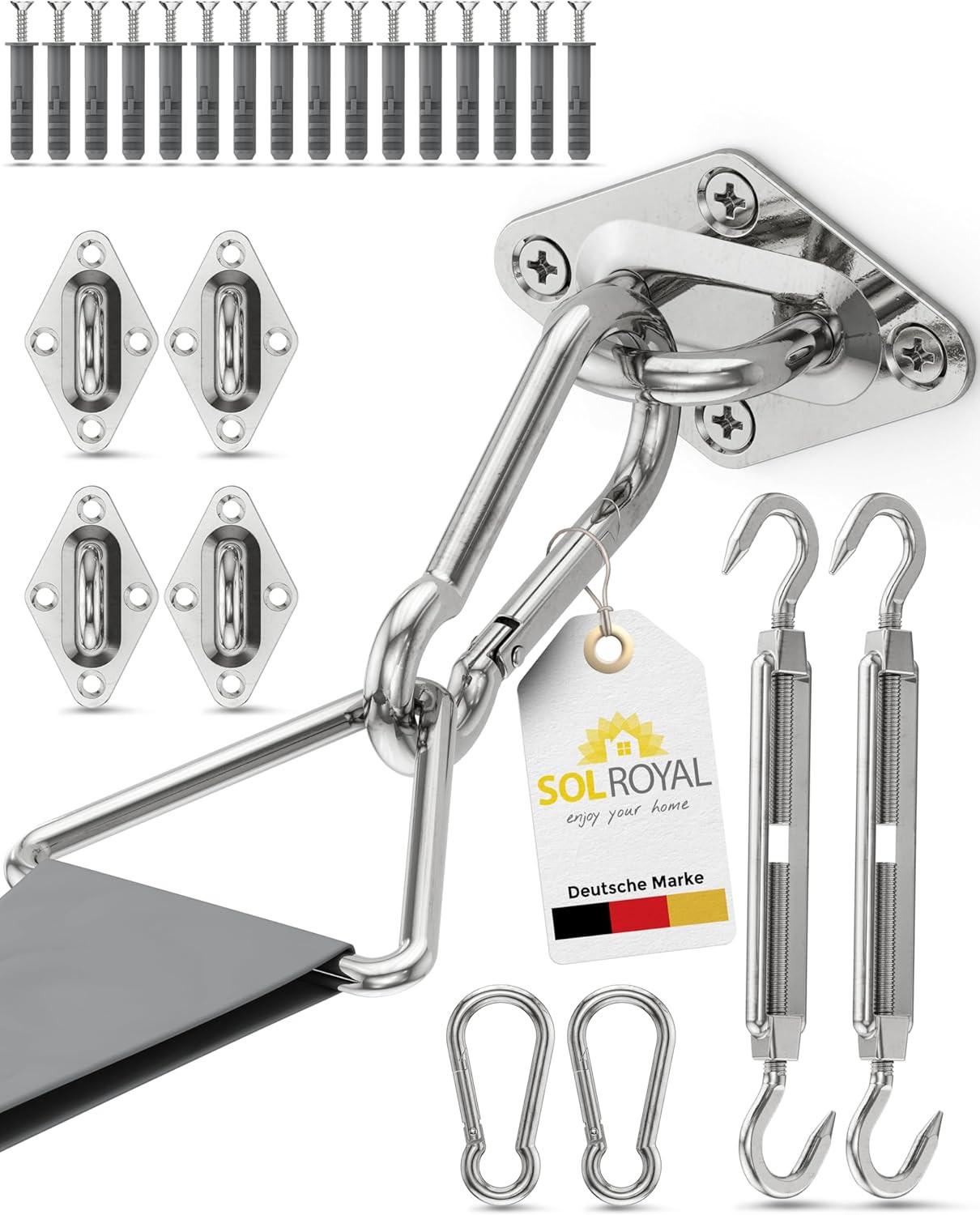 BEFESTIGUNGSSET SolVision für Sonnensegel M5 - Silberfarben, Metall (10/15cm) - Sol Royal