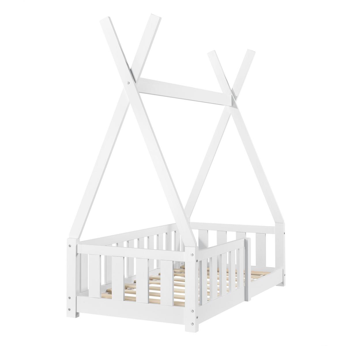 KINDERBETT Helsingborg - Weiß, Holz (70/140cm) - [en.casa]
