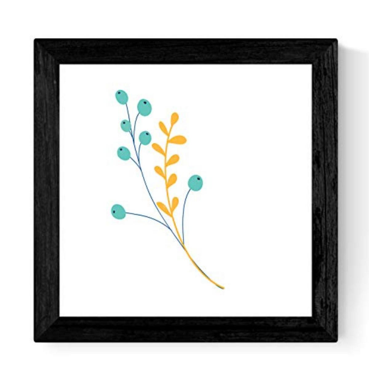 POSTER Set mit 4 Zweigen und Blumen Pastelltöne Nordische skandinavische 30x30 cm Rahmenlos - Klar, Papier (30/3cm) - Nacnic
