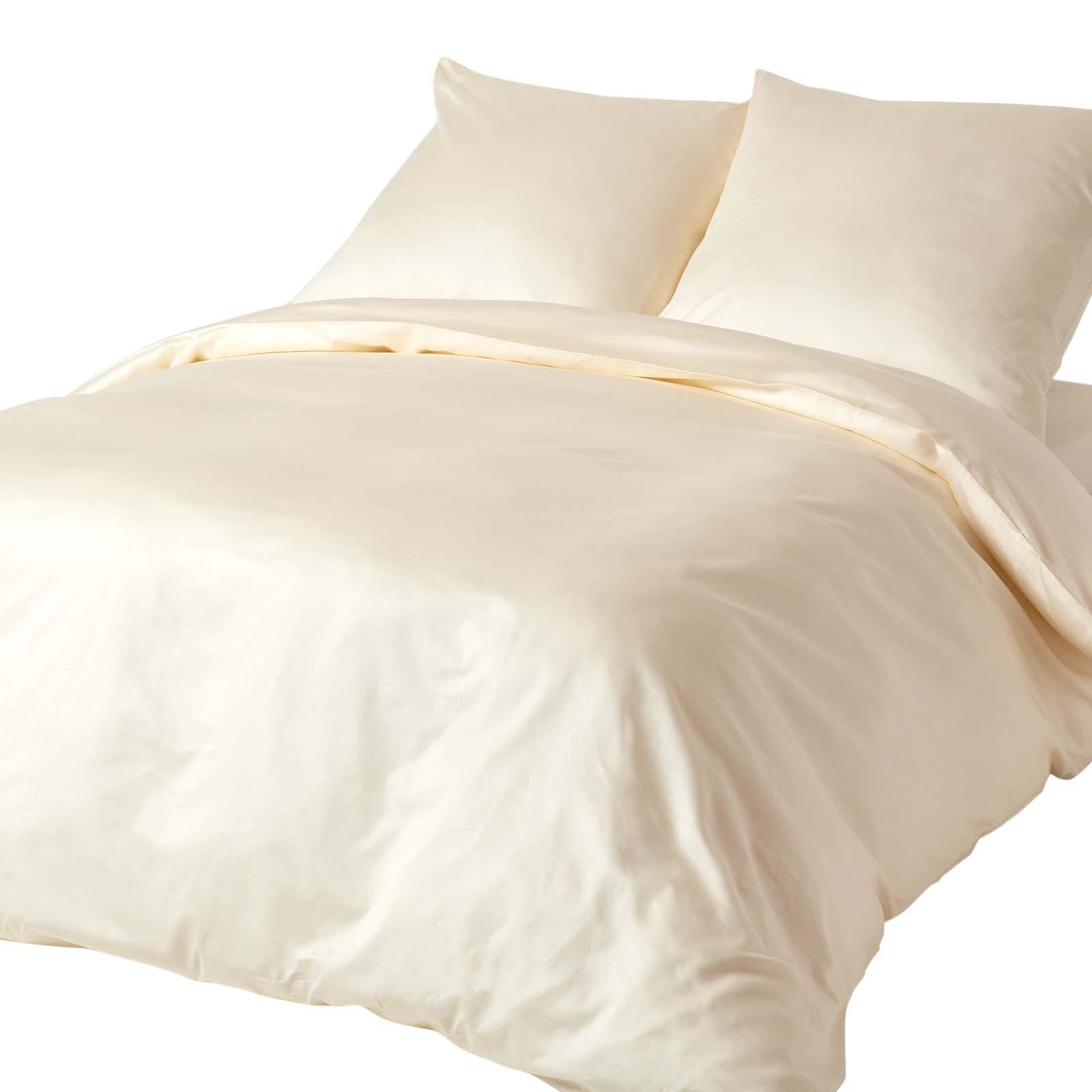 BIO-BETTWÄSCHE Satin Fadendichte 400 - Creme, Textil (155/220cm) - Homescapes