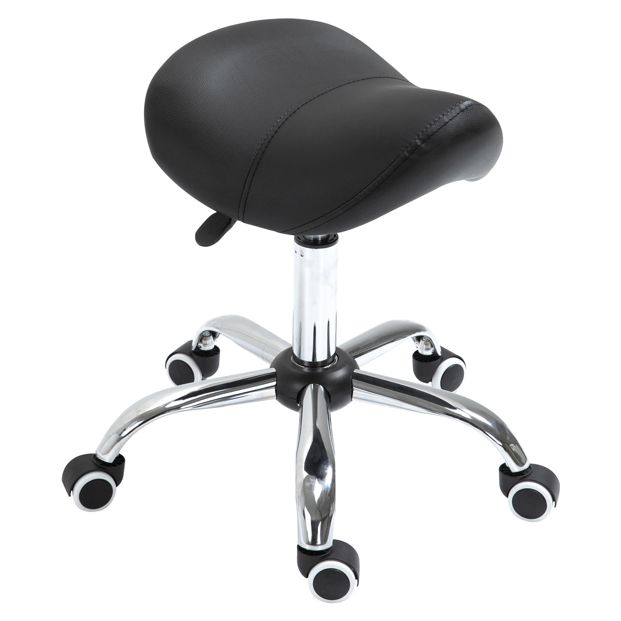 ARBEITSHOCKER Drehstuhl Drehhocker Rollhocker Sattelhocker Hocker Schwarz - Schwarz, Kunststoff (52/61/53cm) - HOMCOM