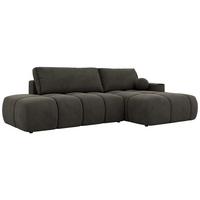 ECKSOFA LORAN L Dunkelgrau Velvet - Rechts - Dunkelgrau/Schwarz, Kunststoff/Textil (292/170cm) - MKS