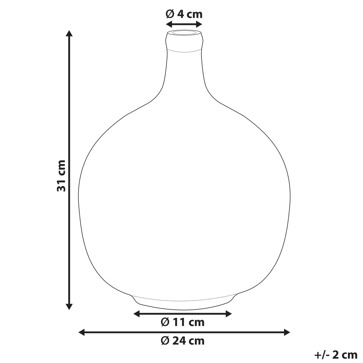 DEKOVASE Glas blau Chappathi - Blau, Glas (31cm) - Beliani