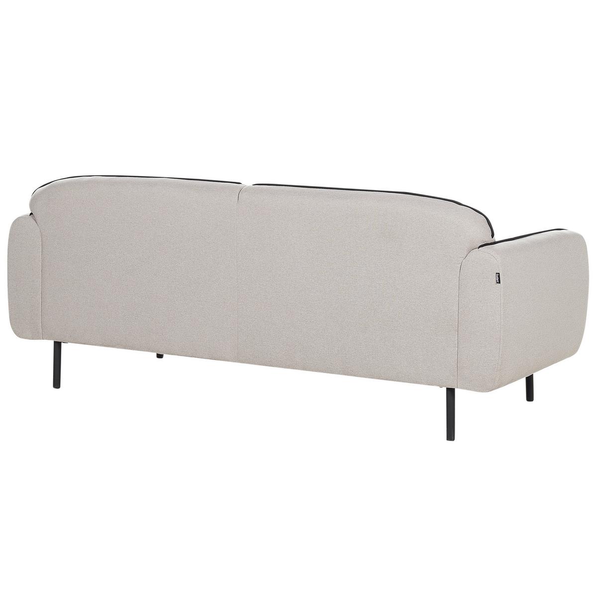 3-SITZER-SOFA hellgrau/schwarz Tonsberg - Schwarz/Grau, Textil (198/78/85cm) - Beliani