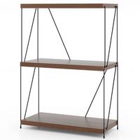 REGAL Vertikales Walnuss - Walnussfarben, Metall (61/82/29.5cm) - COSTWAY