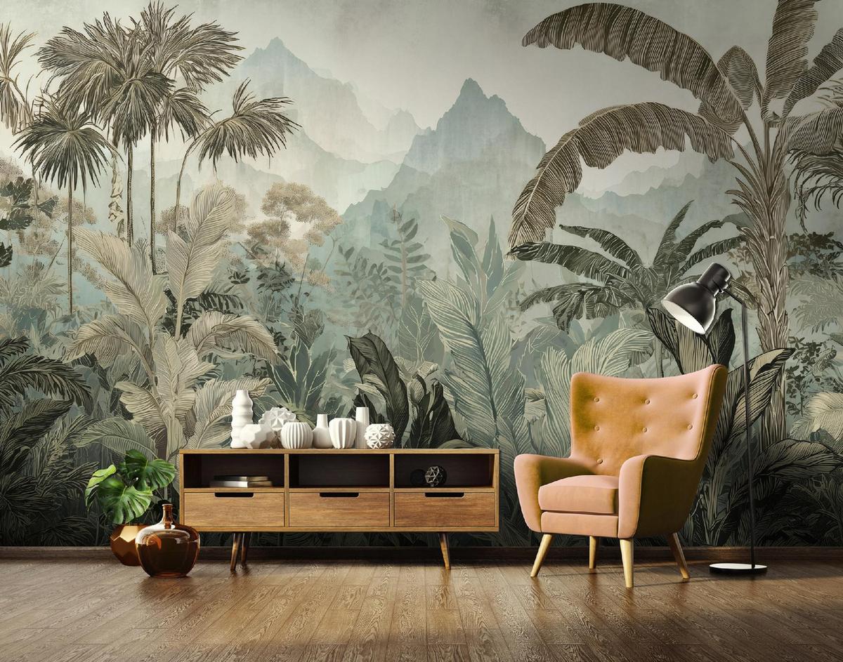 FOTOTAPETE Dschungel Wald Natur Wohnzimmer 200x140 - Multicolor, Papier (200/140cm) - Wallarena