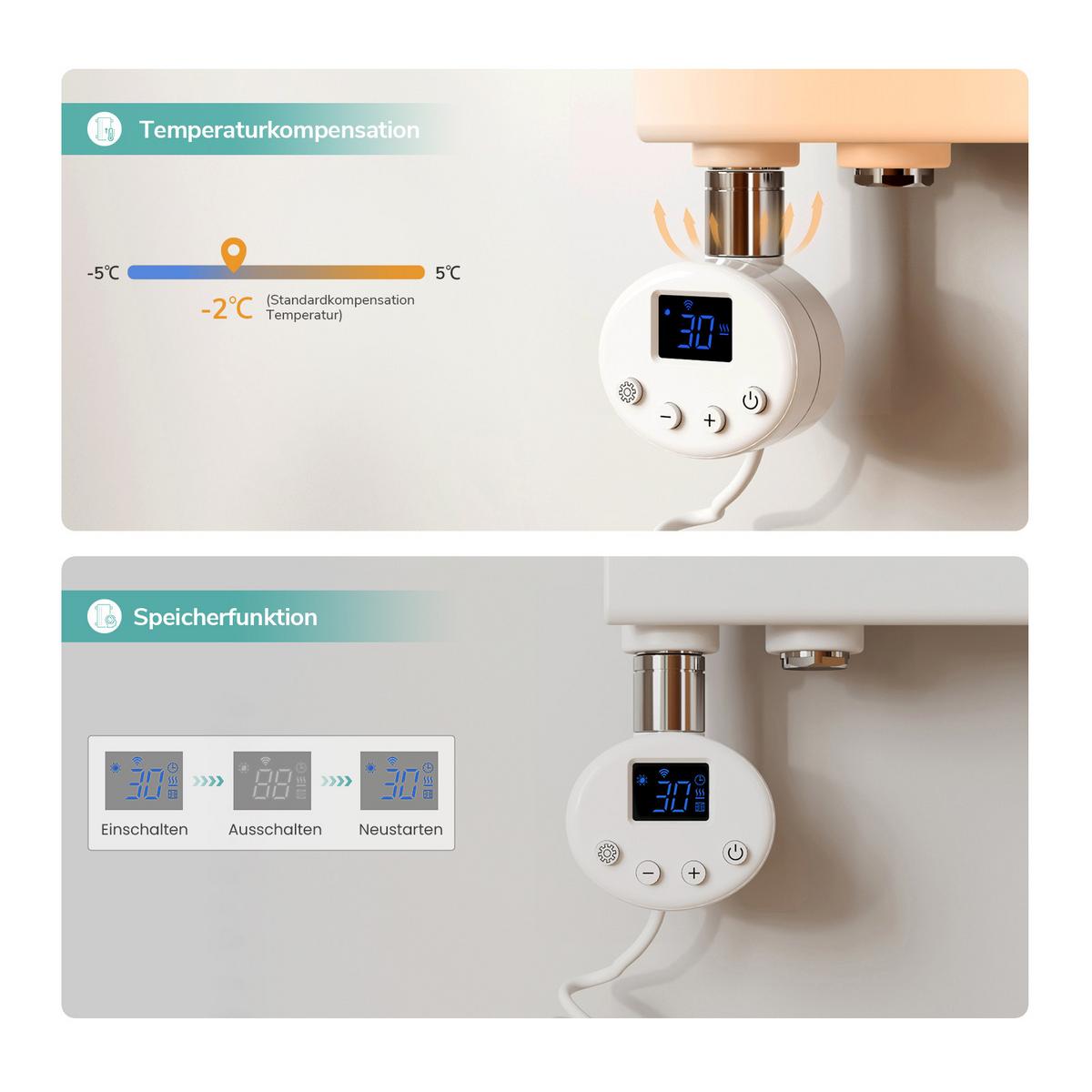 HEIZKÖRPER Elektrisch mit Thermostat Weiß 75/60 cm - Weiß, Metall (60/76.2/5.9cm) - EMKE
