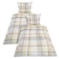 BETTWÄSCHE Mira Biber 155x220cm Beige 4tlg - Beige, Textil (155/220cm)