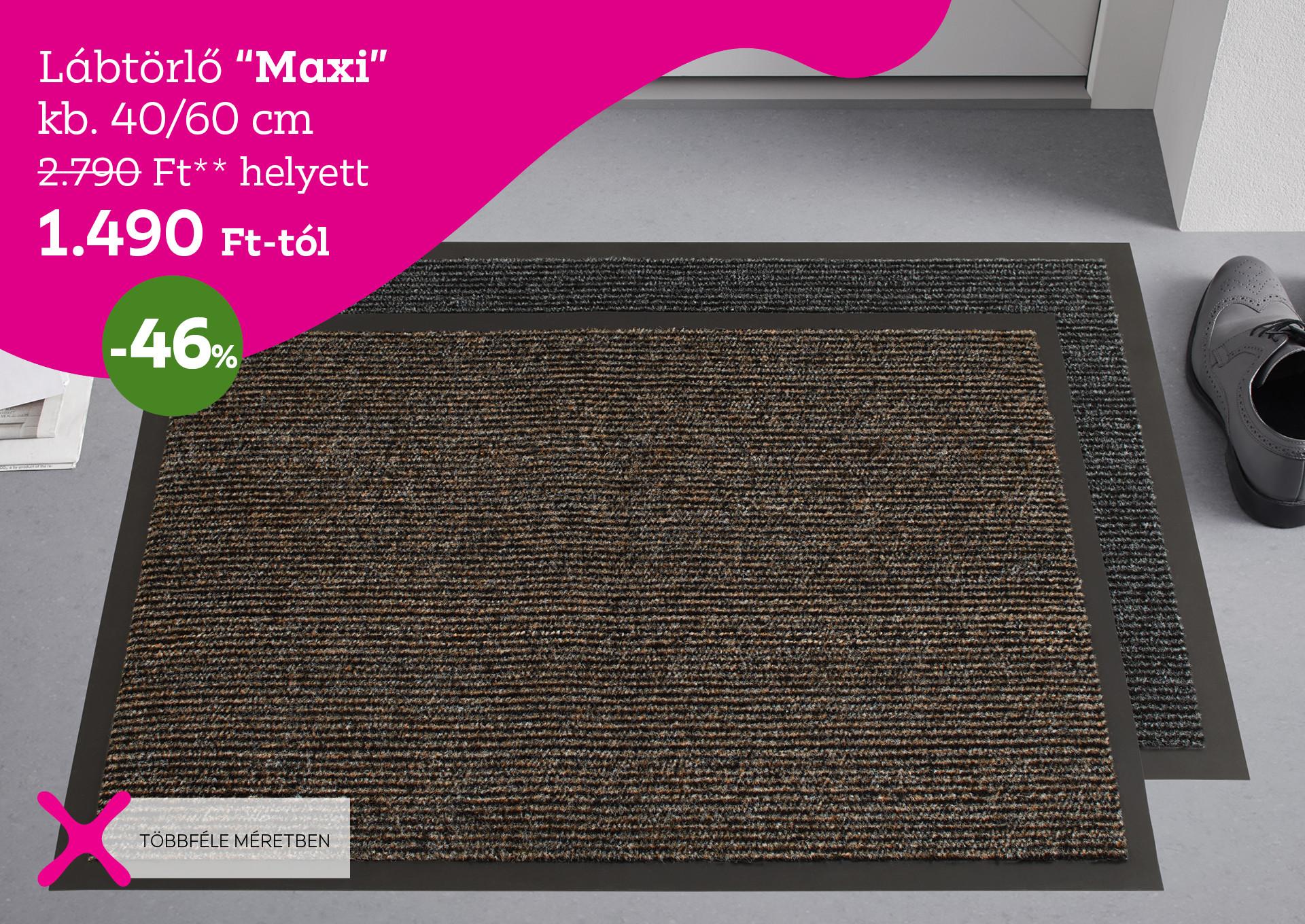 Lábtörlő MAXI 2790 Forint helyett 1490 Forint, kedvezmény mértéke 46%