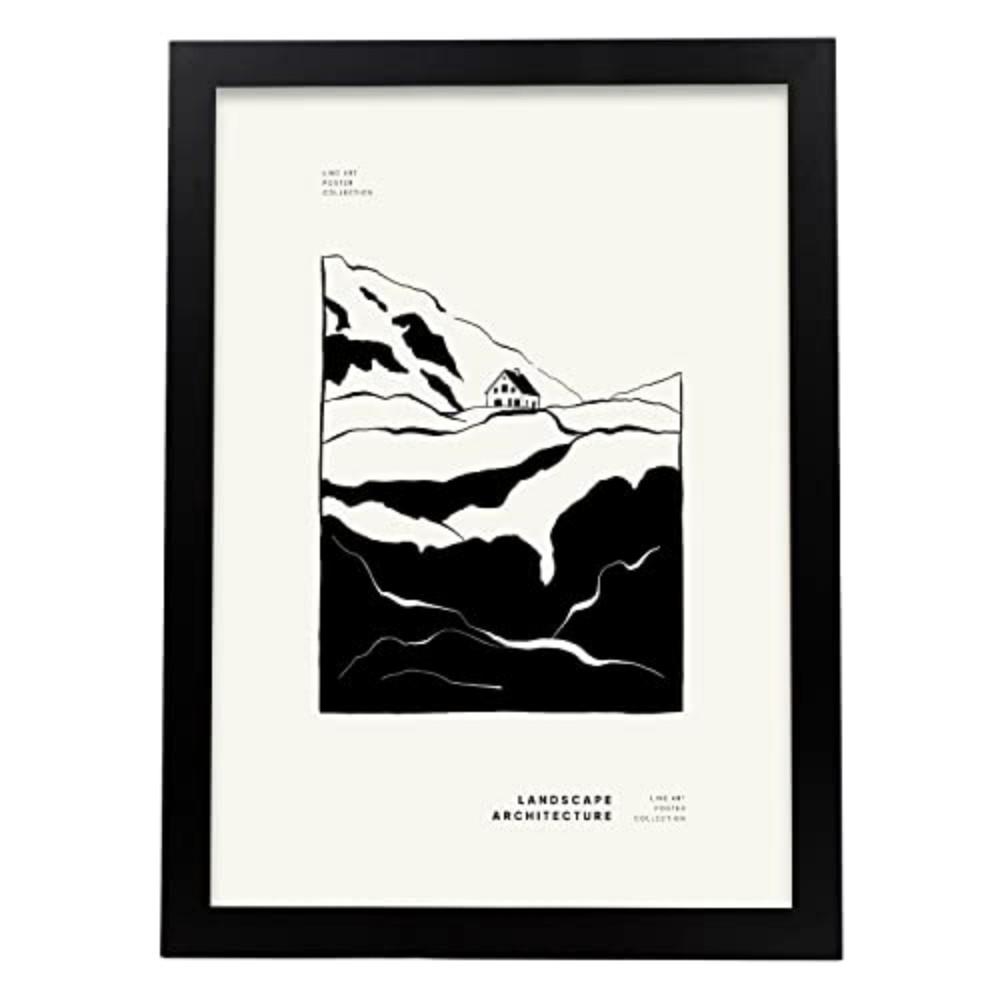 POSTER Abstrakt Pop Art A3 Schwarzer Rahmen - Schwarz, Papier (29.7/5/42cm) - Nacnic