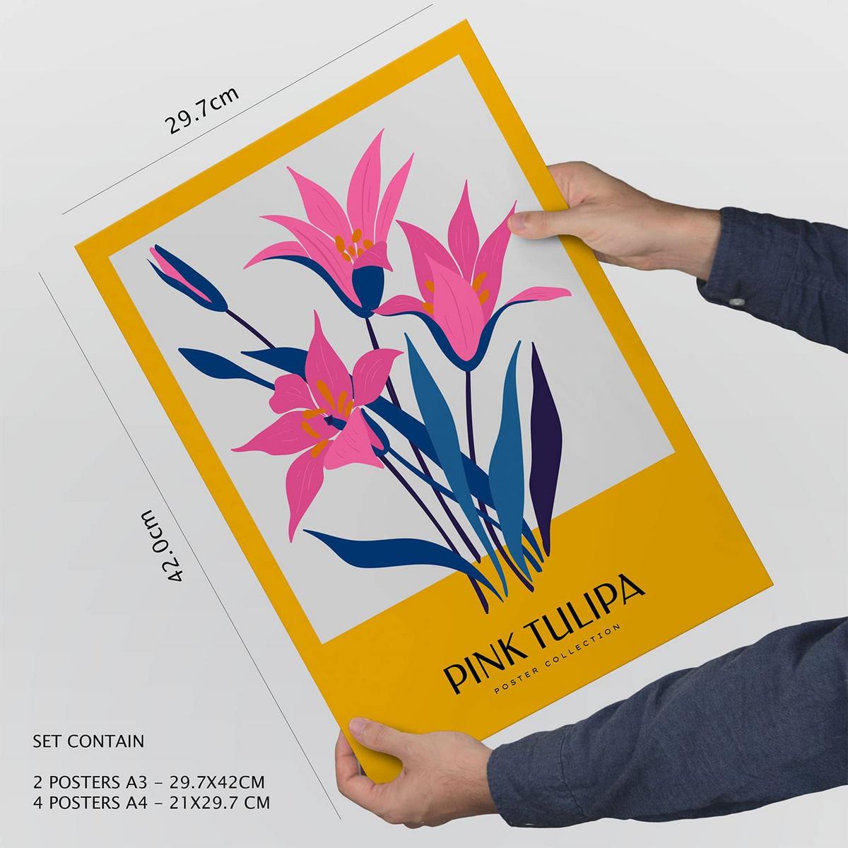 POSTER Set Mit 6 Blumen Wilde Blumensträuße Natur Und Botanikdrucke Für Innenarchitektur A3 & A4 Rahmen Aus Hellem Holz - Beige, Papier (29/3cm) - Nacnic