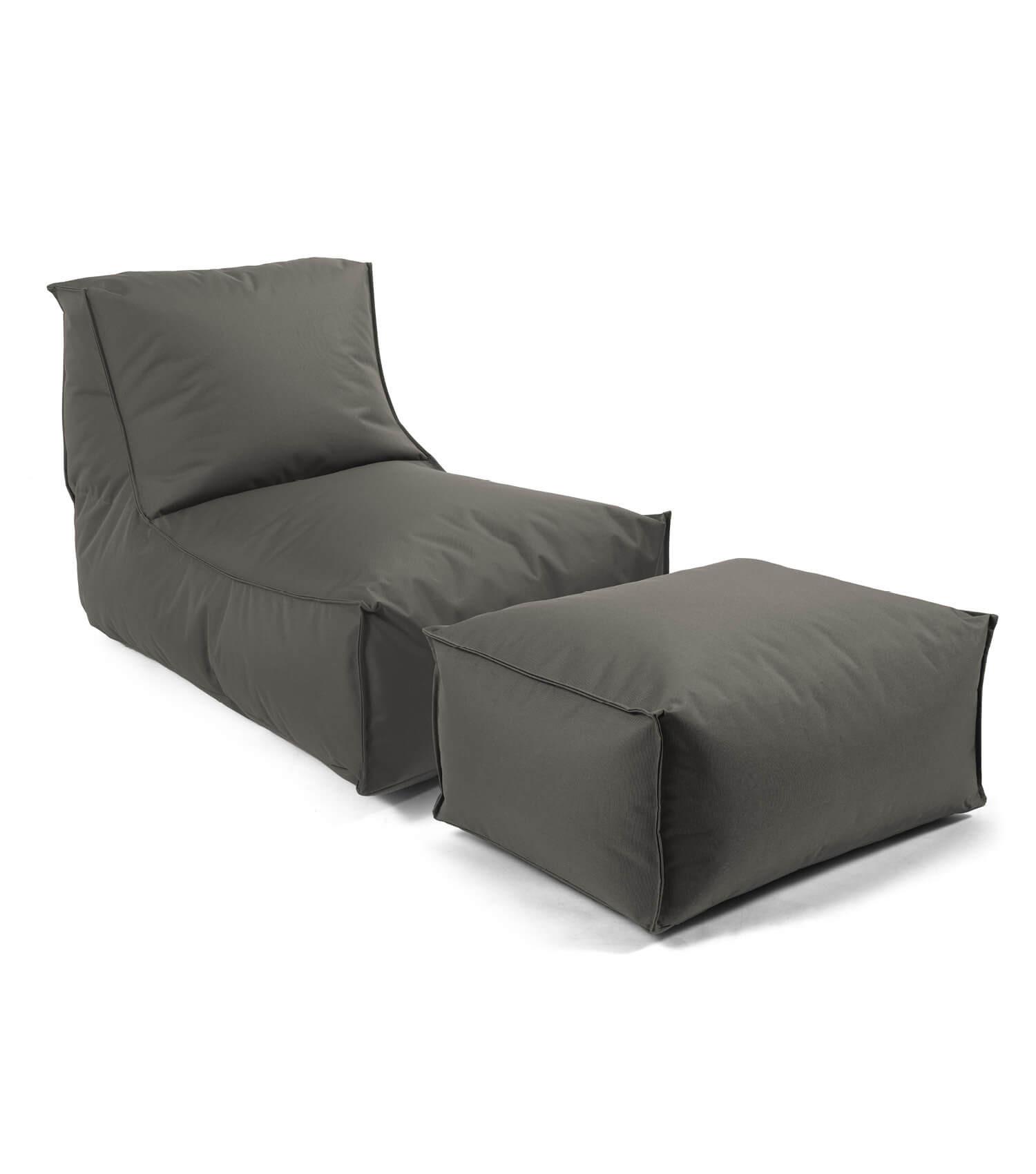 OUTDOOR SITZSACK und Hocker Der Sundowner - Anthrazit, Textil (60/65/95cm) - Mokebo
