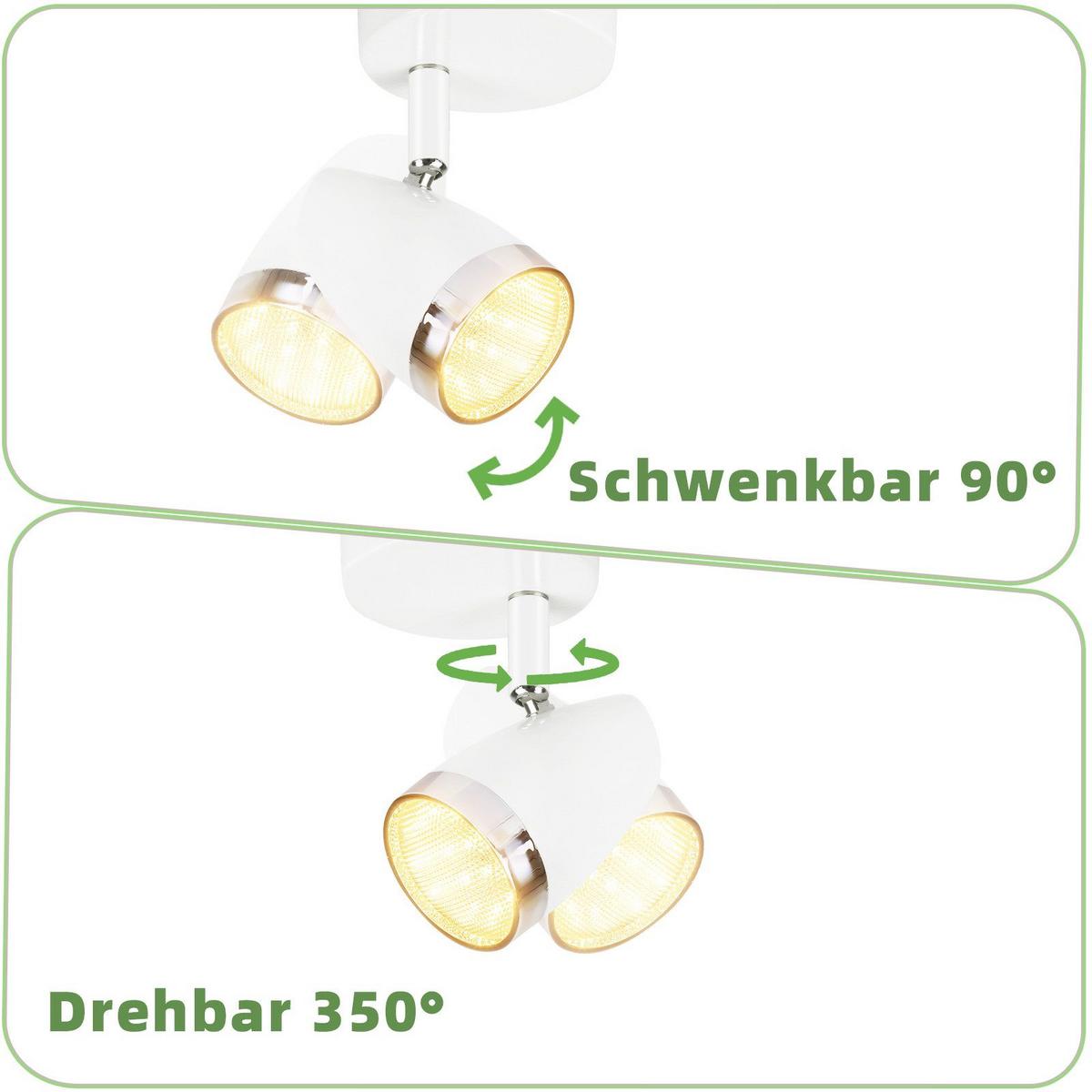 LED-DECKENSTRAHLER Lethbridge 8/13.5/5.6cm - Weiß, Metall (8/13.5/5.6cm) - Nettlife