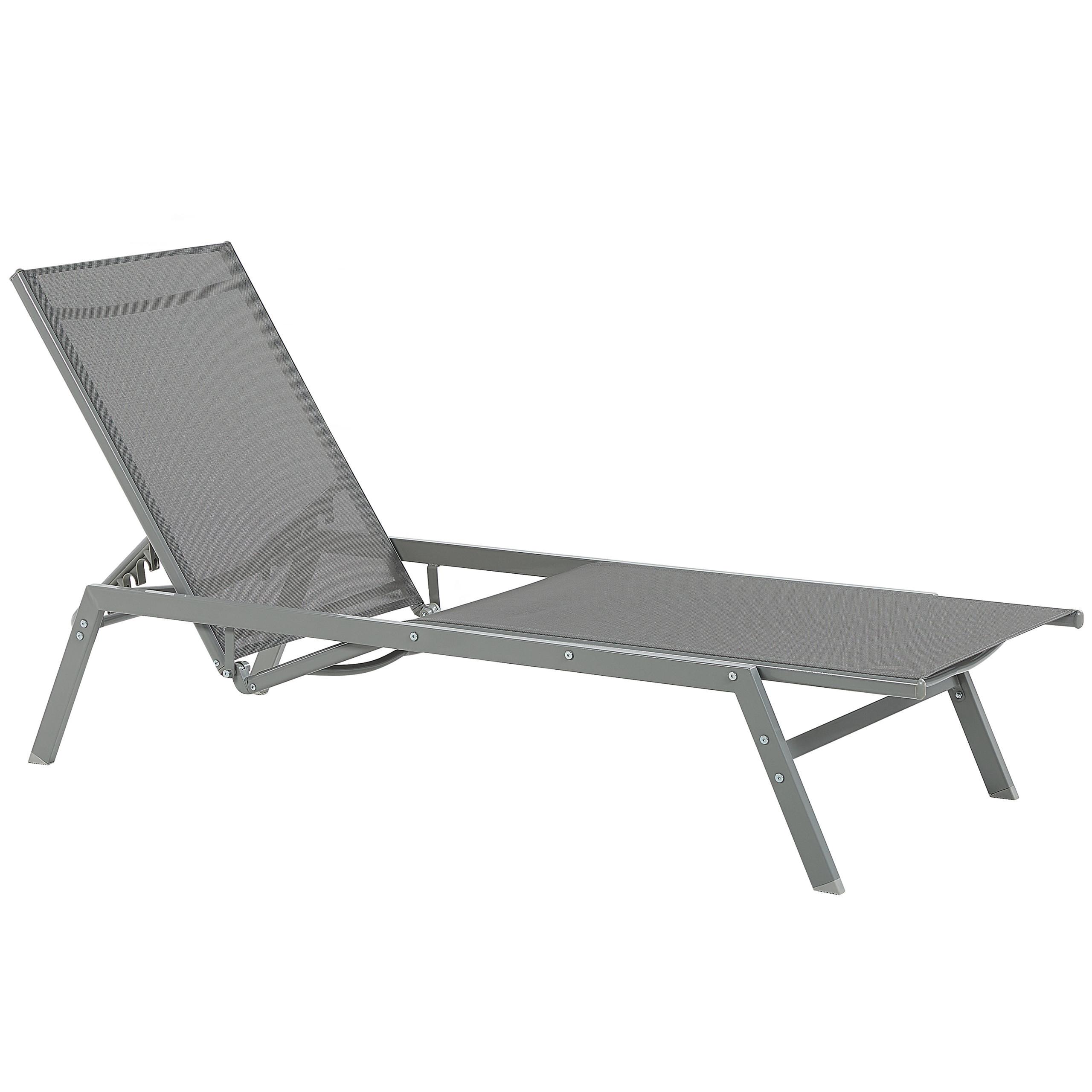 GARTENLIEGE grau Vernazza - Grau, Metall (63/94/191cm) - Beliani
