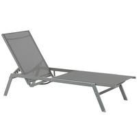 GARTENLIEGE grau Vernazza - Grau, Metall (63/94/191cm) - Beliani