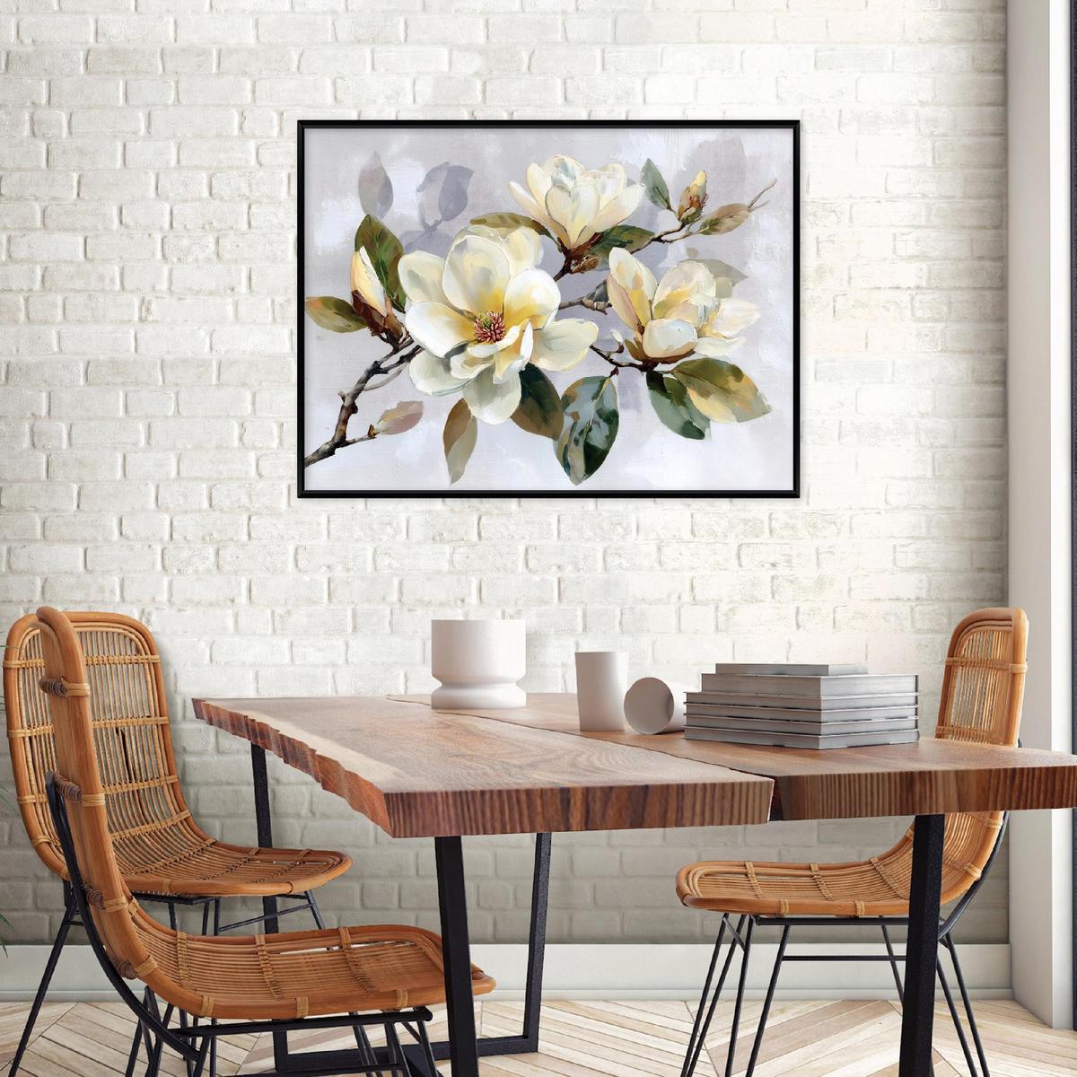 BILDER mit Rahmen Blumen Beton Grau 100x70 cm - Multicolor, Holzwerkstoff (100/70cm) - Wallarena