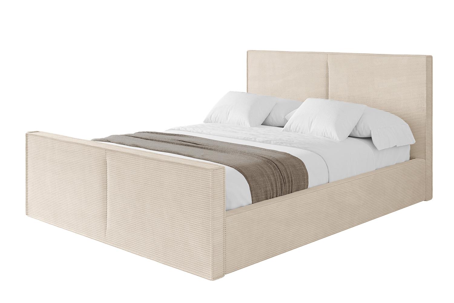 POLSTERBETT mit Bettkasten, Fußteil und Lattenrost, Boxbett ohne Matratze - VANTO-Z 180x200 Beige - Creme, Holzwerkstoff/Textil (180/200cm) - ALTDECOR