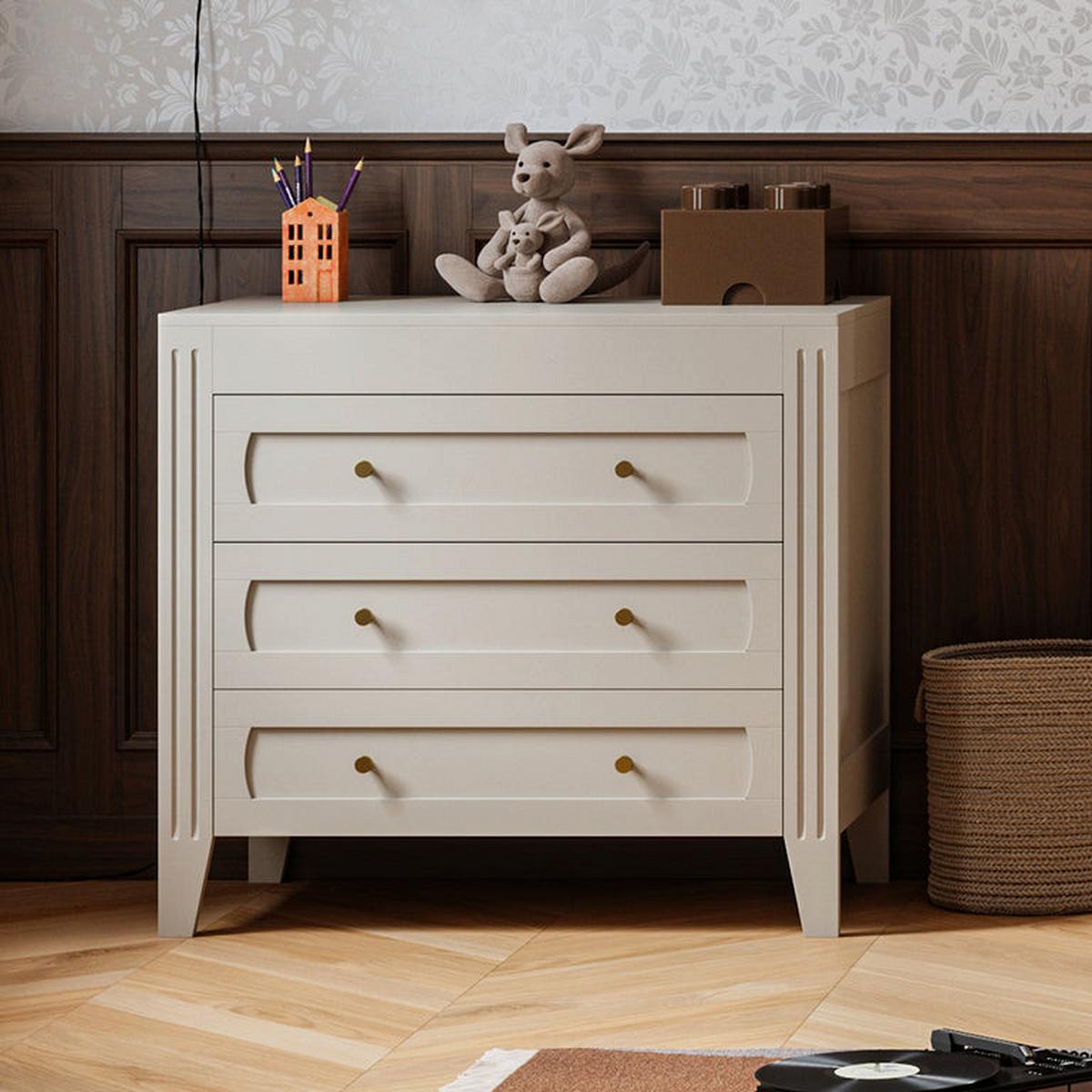 KINDERKOMMODE Milenne Beige - Beige, Holz (100/92/55cm) - Petits-meubles