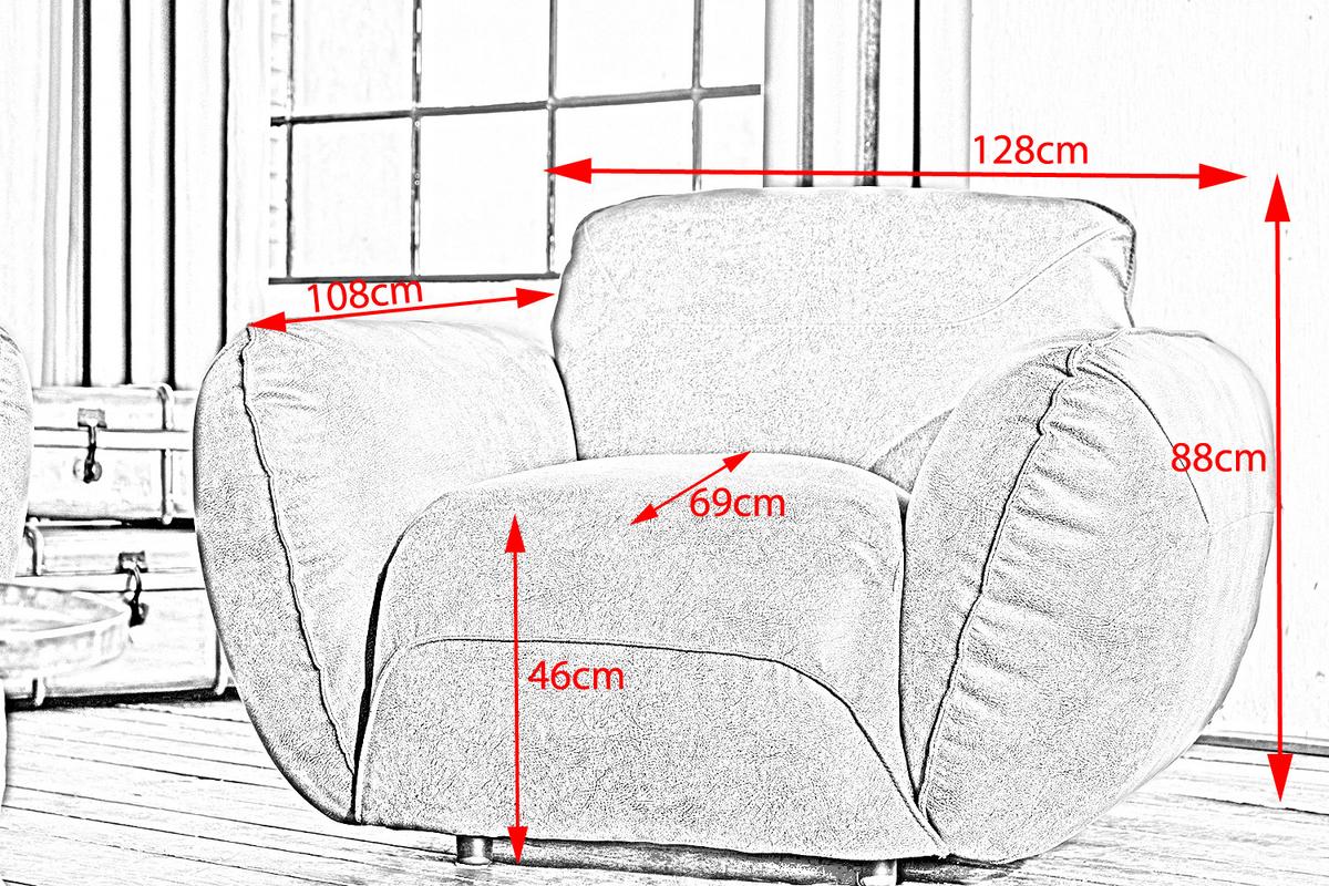 SESSEL DAVITO Grau Leder - Grau, Leder/Textil (128/88/108cm) - KAWOLA