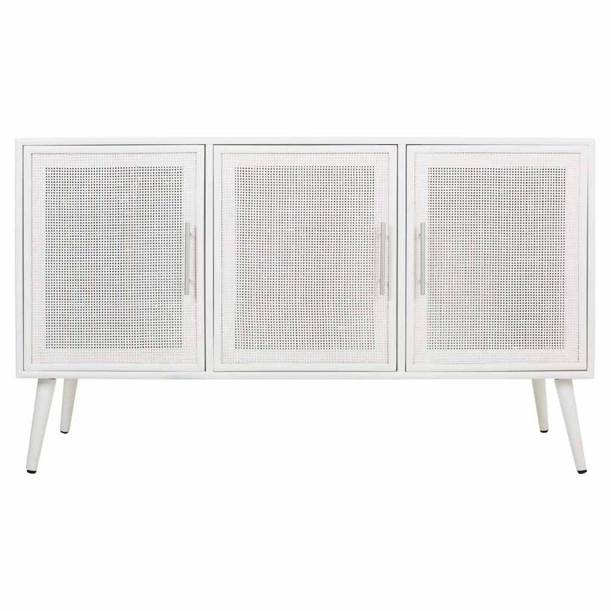 SIDEBOARD aus Holz und Gitter, Weißes, 120x42x71 - Weiß, Holz (120/71/41.5cm) - Wanderlust