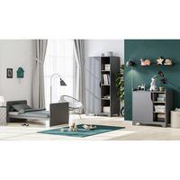 BABYZIMMER 3-teilig Grau und Holz - Grau, Holzwerkstoff (88.5/189.5/52cm) - Petits-meubles