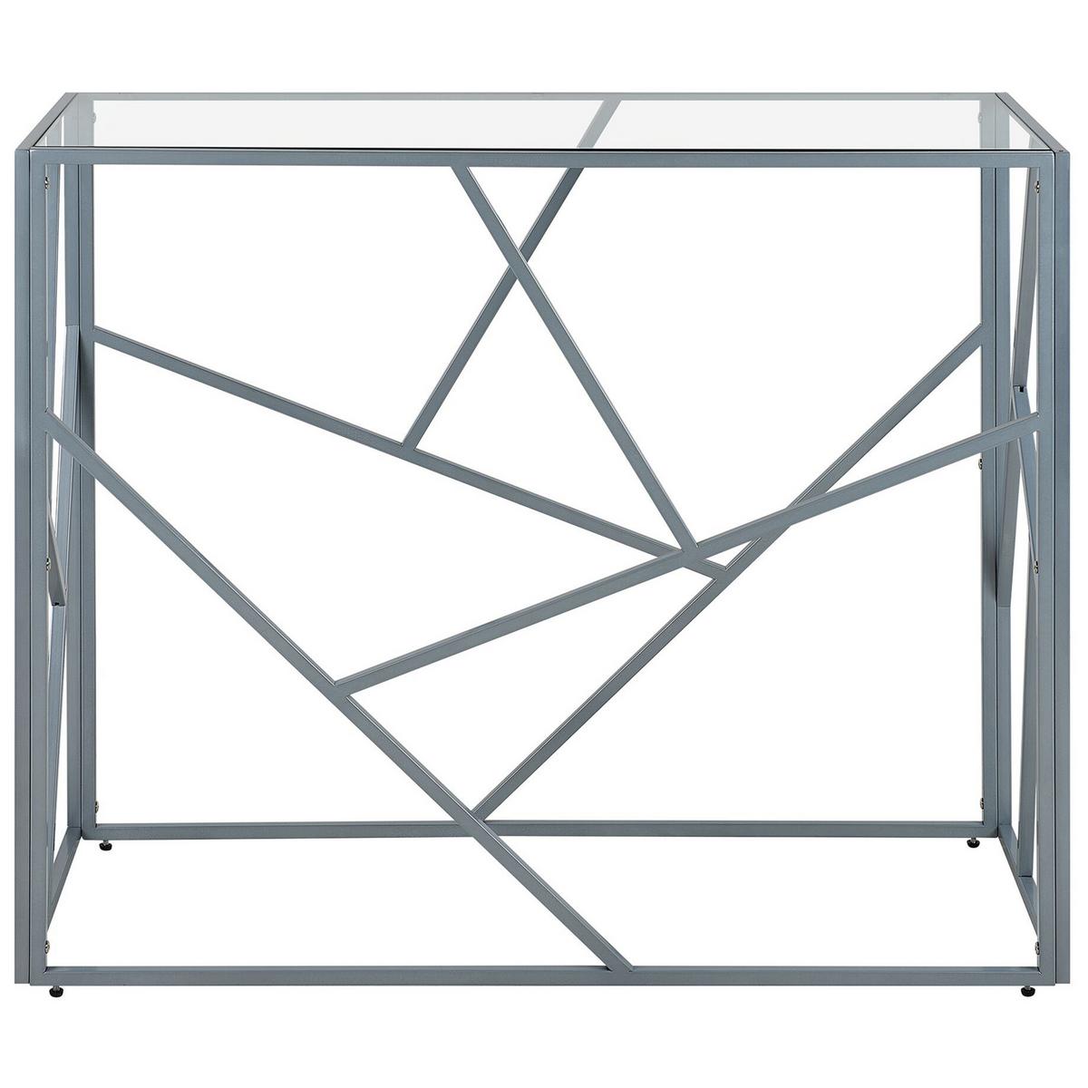 KONSOLENTISCH Glas silber Orland - Transparent/Silberfarben, Glas (40/100/85cm) - Beliani