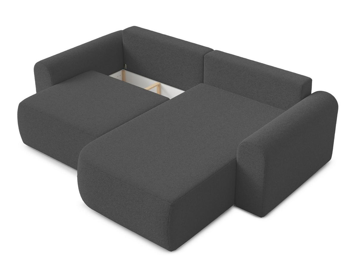 ECKSOFA L Form Otterton Dunkelgrau 250/180/95 cm Rechts mit Schlaffunktion - Schwarz/Grau, Kunststoff/Textil (250/180cm) - AX Living