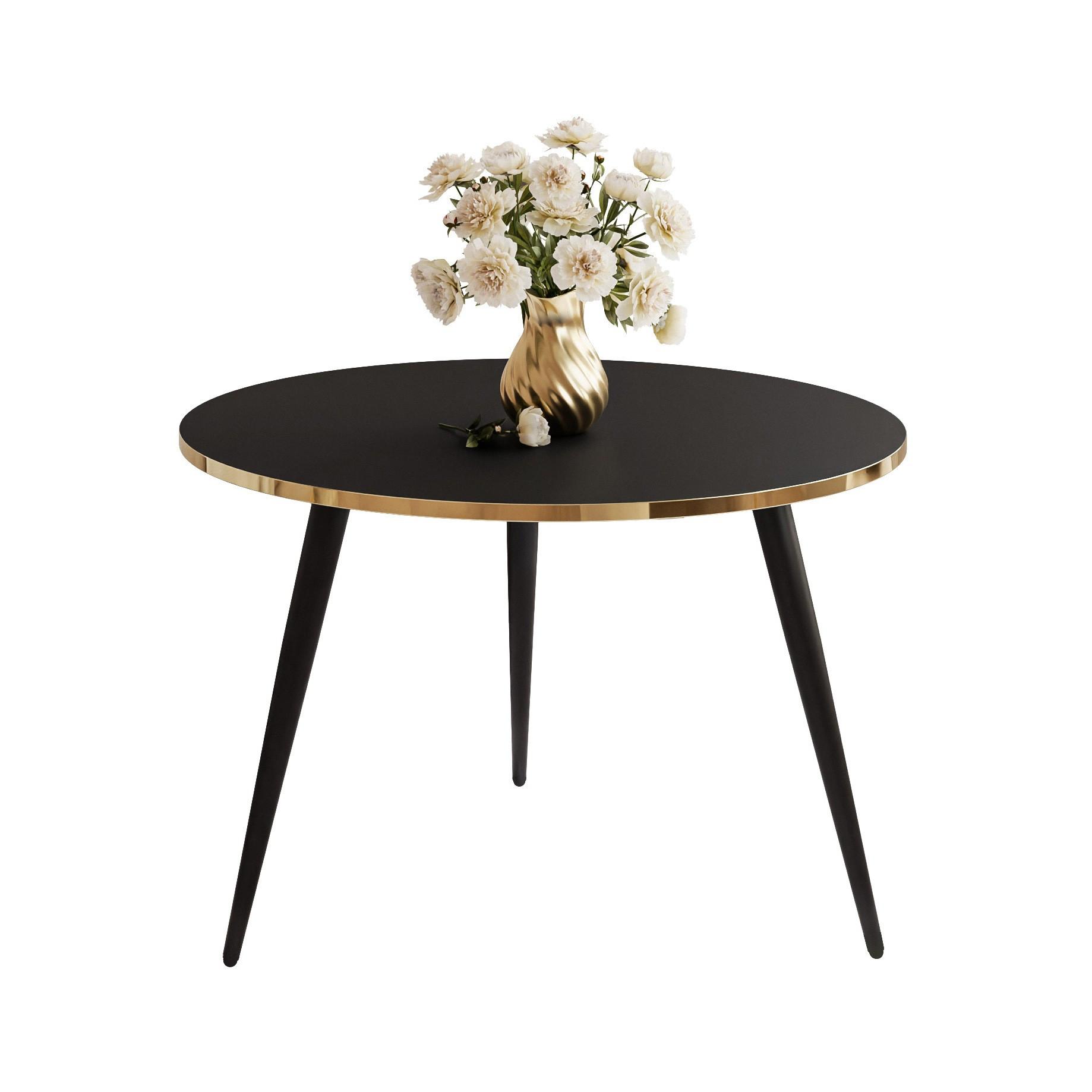 COUCHTISCH SOLEIL rund, Schwarz Matt - Schwarz, Holzwerkstoff (70/70/47cm) - Lookway