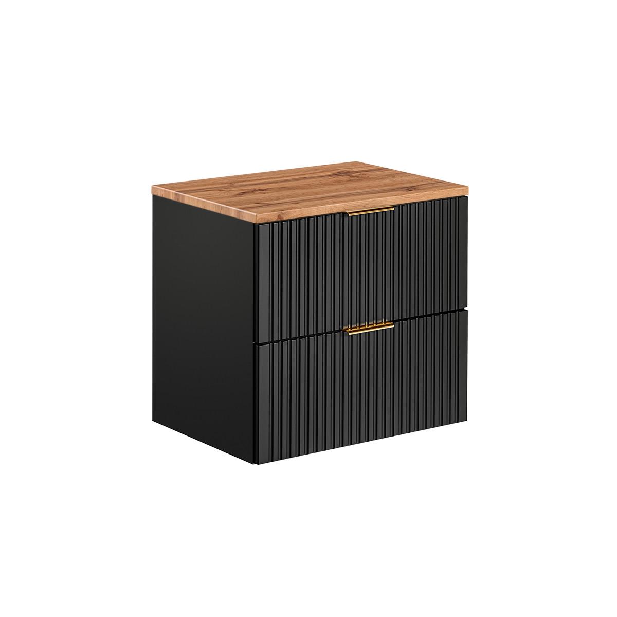 WASCHTISCHUNTERSCHRANK 60.6cm Adriel Schwarz - Schwarz, Holzwerkstoff (60.6/59/46cm) - Petits-meubles