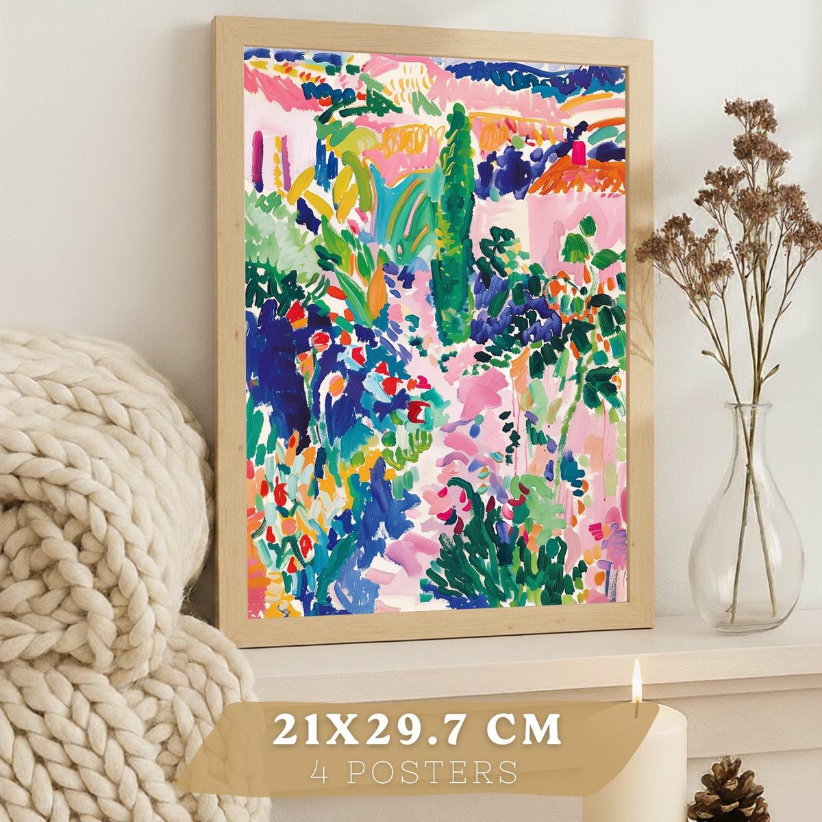 POSTER 4er Bilder-Set Wandbilder Maritim modern Wohnzimmer Deko, Schlafzimmer, Küche, Badezimmer Rahmenlos A4 - Klar, Papier (29.7/1/21cm) - Nacnic