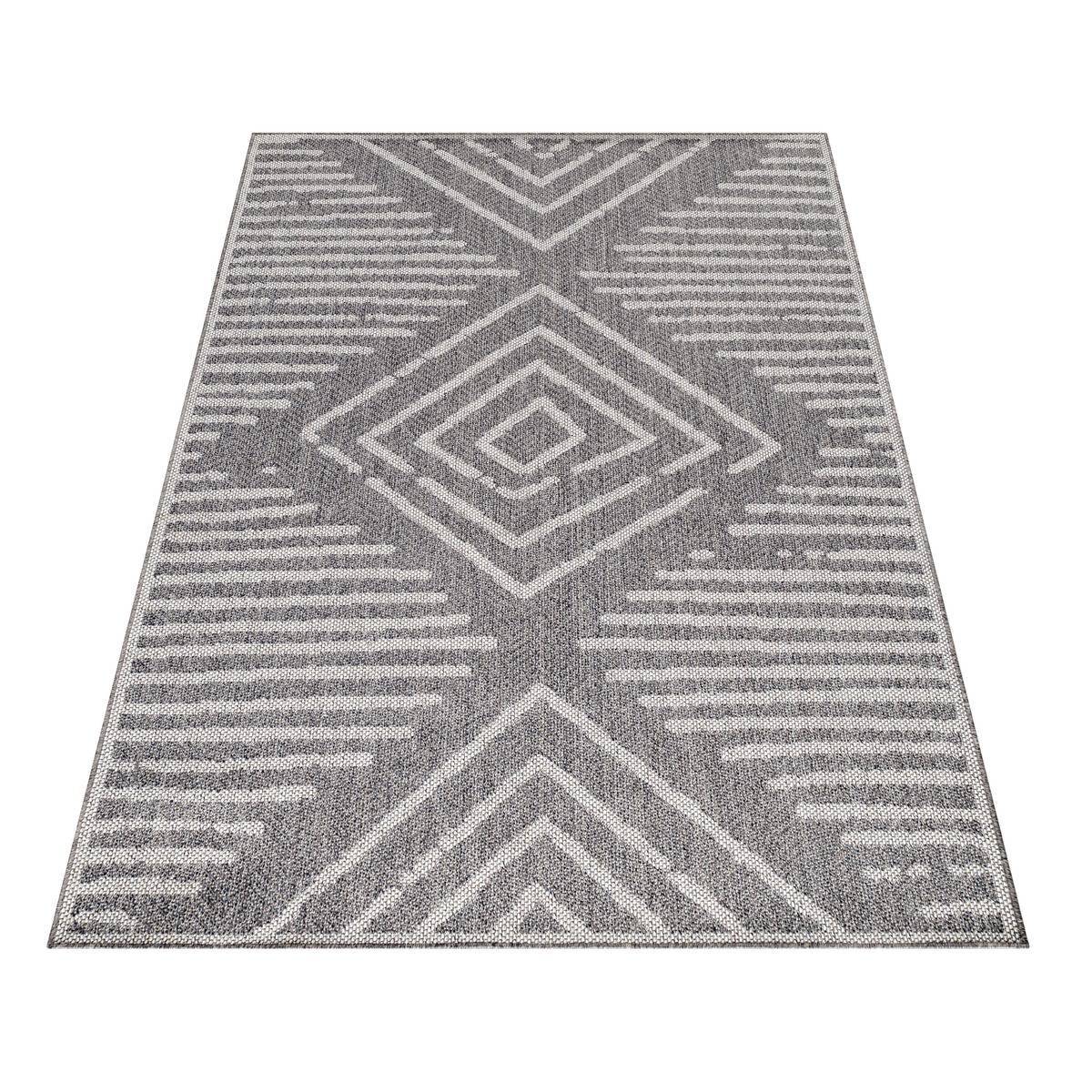 OUTDOORTEPPICH LIRIA, gestreift, Grau, 160 x 230 cm - Grau, Textil (230/160cm) - KADIMA DESIGN