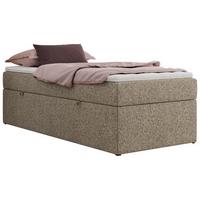 BOXBETT ZERO 90/200 - Dunkelbeige Struktur - H3 - Topper Visco - Cappuccino, Textil (90/200cm) - MKS